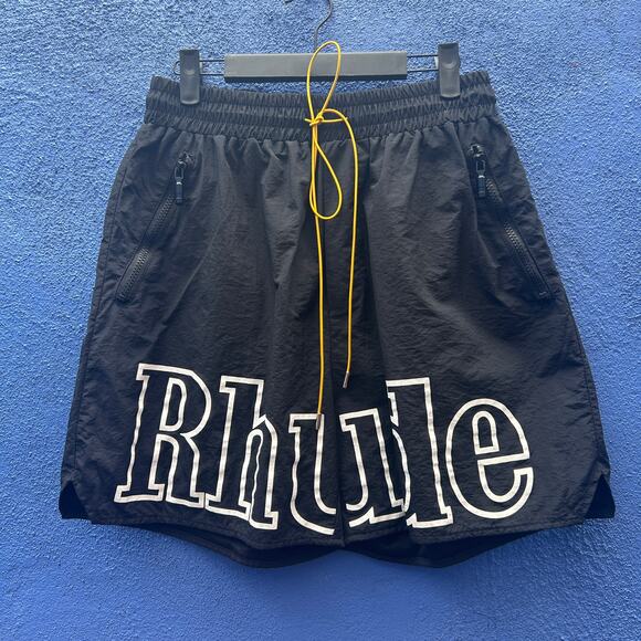 rhude black swim trunk jogging short size large - Picture 1 of 7